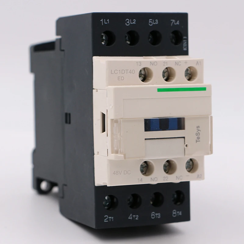 

LC1DT40ED Электрический магнитный контактор постоянного тока 4P 4NO LC1-DT40ED 40A 48V Катушка постоянного тока