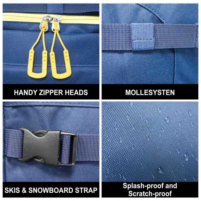 50L Outdoor Ski Boot Bag Large Capacity Travel Backpack for Ski Helmet Goggles Gloves Skis Snowboard & Accessories