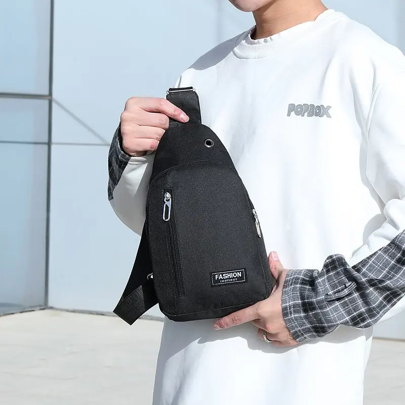 2023 New Chest Bag Fashion New Solid Color Men Chest Bag Outdoor Casual Fashion One Shoulder Crossbody Bag