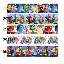 10Yards Disney Inside Out Ribbons Printed Cartoon Grosgrain Ribbon for Hairbows