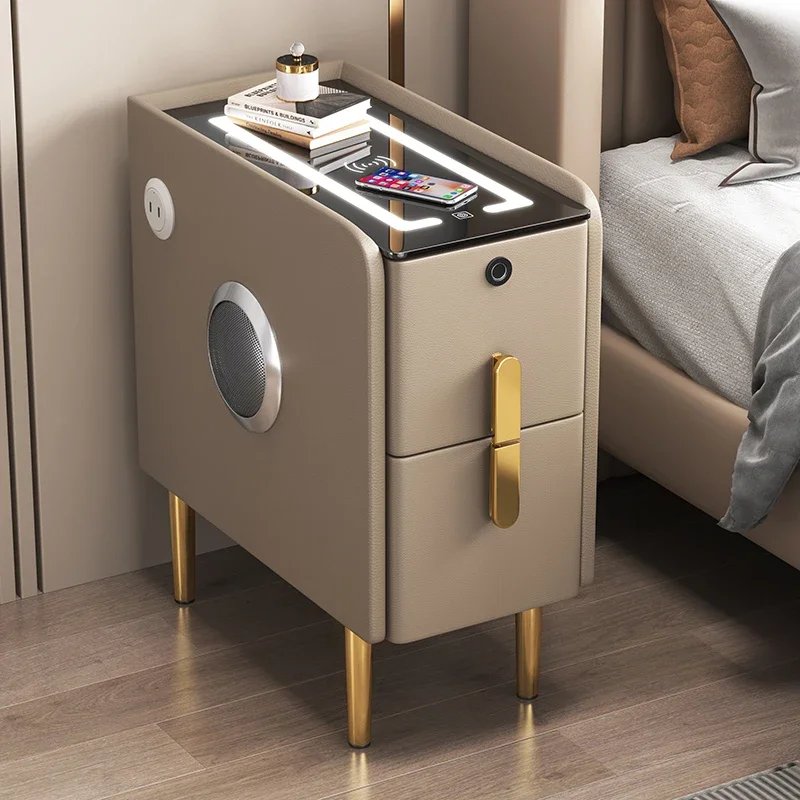 Italiya Luxury Wooden Nightstands Unique Bedroom Aesthetic Narrow Home Nightstands Storage Cool Mesitas De Noche furnitures