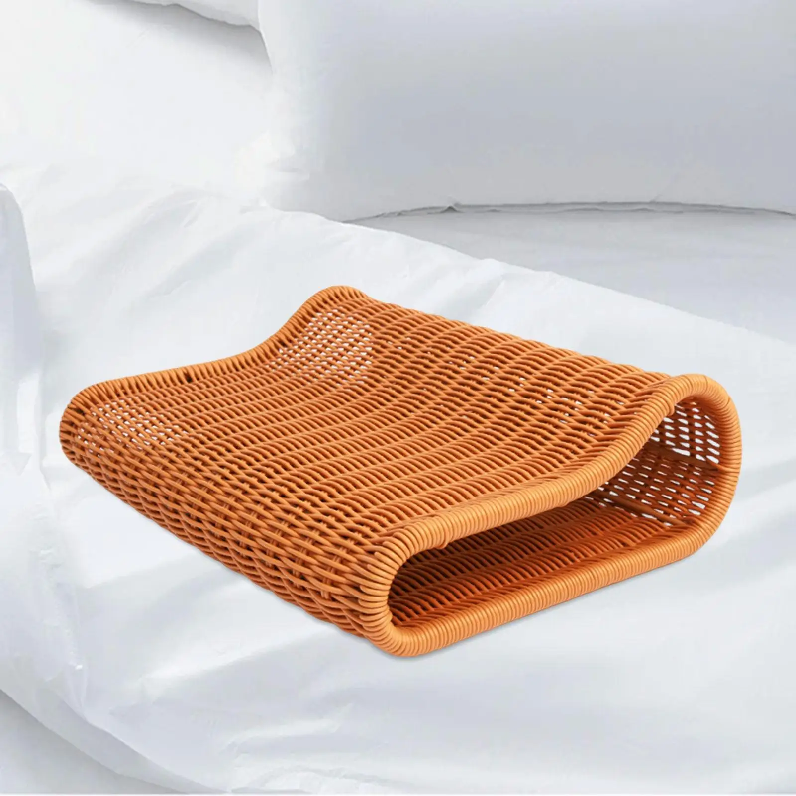 Sauna Pillow ,Woven, Ergonomic Curve Design ,Artificial Rattan Headrest, Pillow Sauna Neck Rest for Home Household Rooms