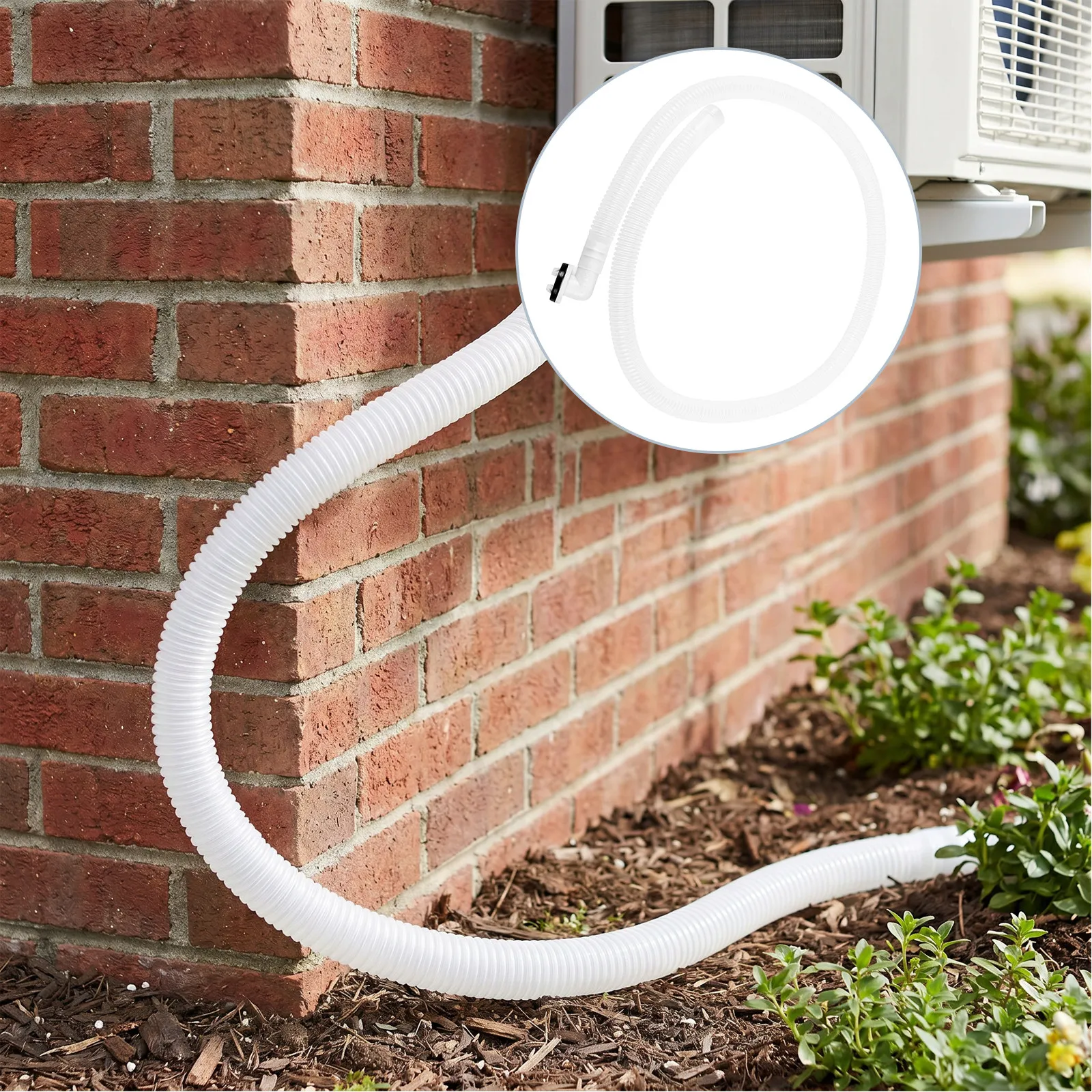 Air Conditioner Drain Hose Kit Clear 6.56ft Vinyl Tubing Fittings Leakproof Seal Window Portable Split Ac Drain Extension