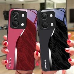 Water Pattern For OnePlus Nord 3 5 6T 7 Pro 8 12 10T Reno8 Lite 5G 10R Nord N30 Hard Shell Tempered Glass Phone Case Black
