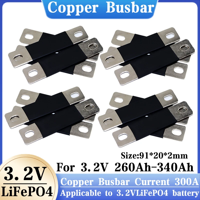 Copper Busbar Hole distance M6 Bus Bar Battery Connector For 3.2V Lifepo4 battery 280AH 310AH 320AH 340Ah LiFePo4 Current 300A