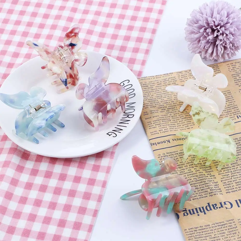 Korean Hairpin Girls Hair Accessories Butterfly Acetic Acid Crab Clips Butterfly Hair Clips Headwear Hair Claw