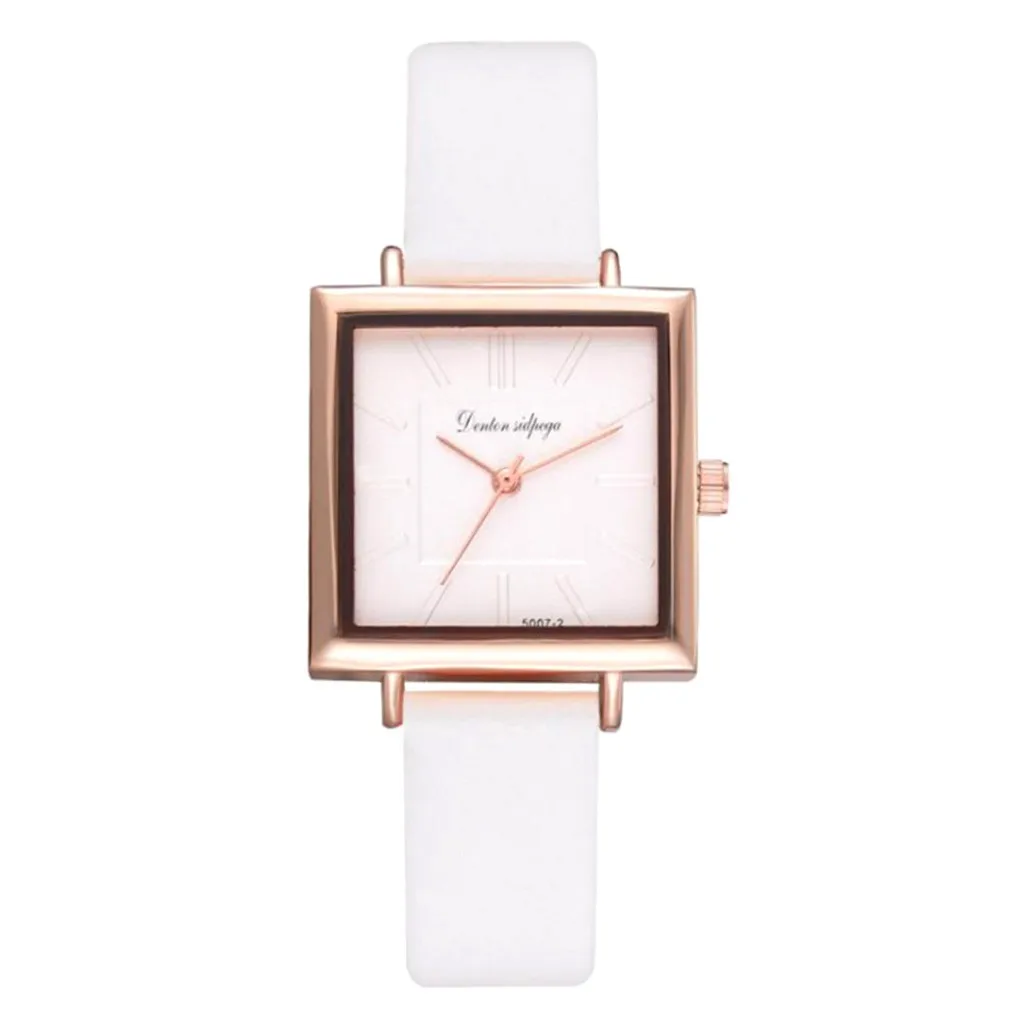 Top Brand Square Women Bracelet Stainless Steel Watch Contracted Leather Crystal WristWatches Women Dress Ladies Quartz Clock