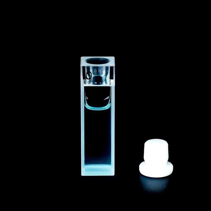 

Quartz Cuvette with Stopper, Airtight, 10mm Fluorescent Four-way, Transparent on All Sides, Sealed