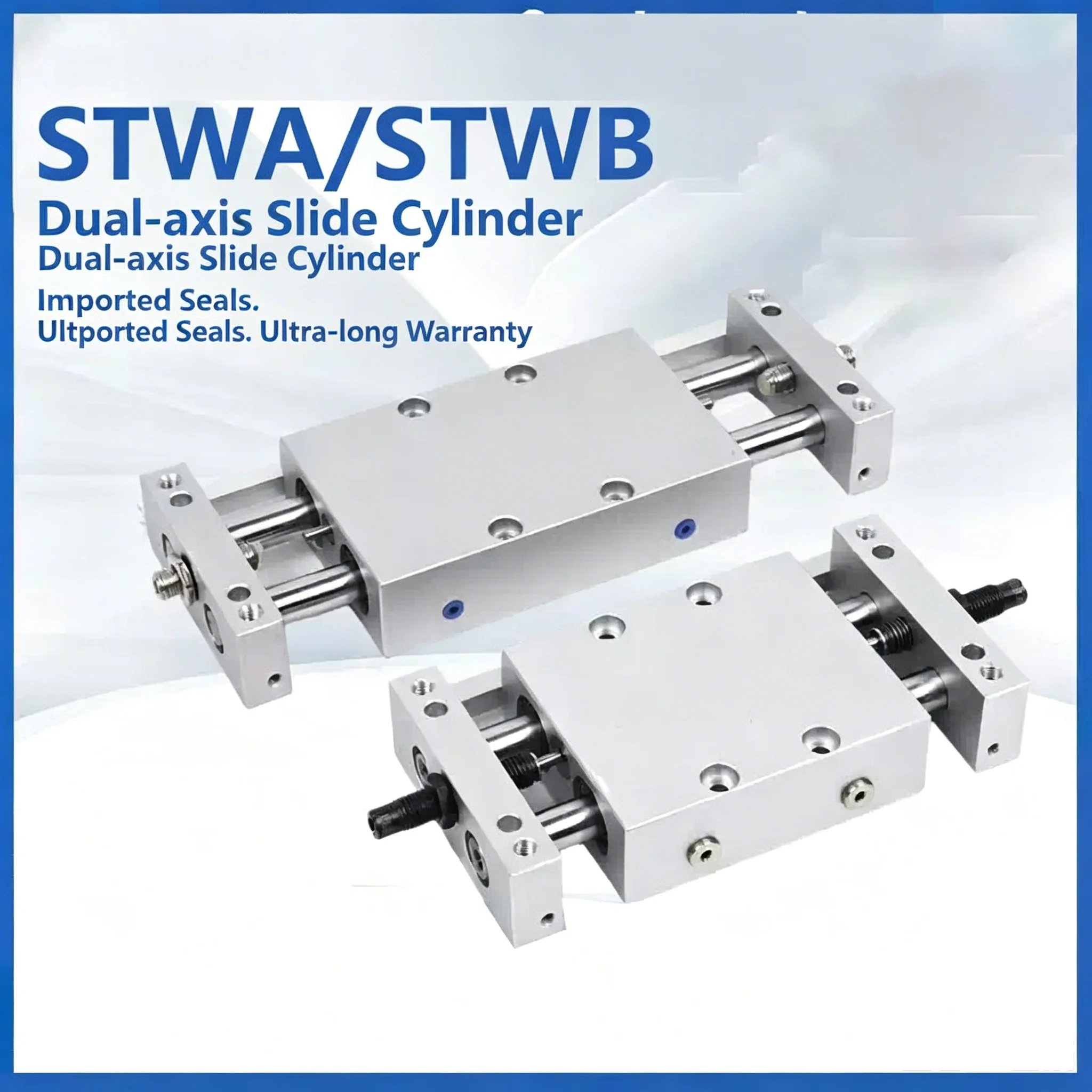 Sliding Table Cylinder Shaft Double Rod STWB 10/16/20/25/32mm Bore Pneumatic Cylinders 20-200mm Stroke Double