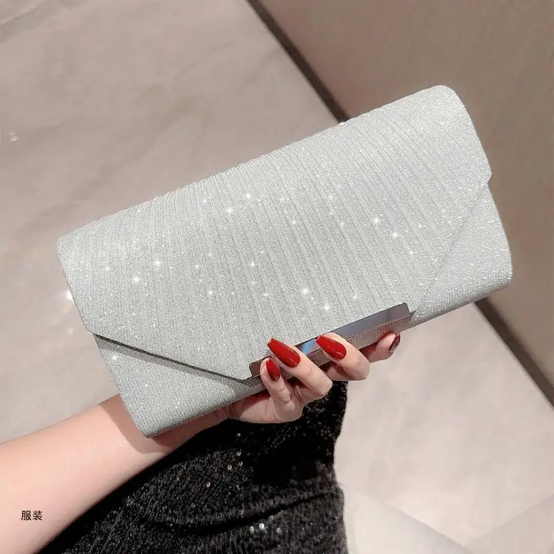 D0UD Women Shoulder Bag Formal Evening Bag Lady Elegant Wedding Clutches Female Cocktail Prom Handbag with Detachable Chain