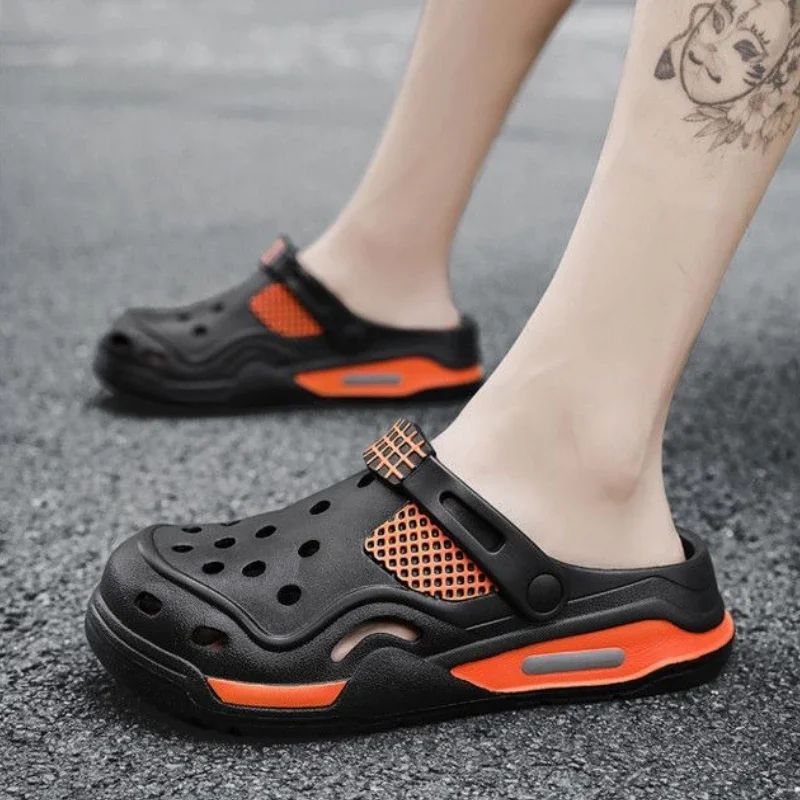 

Мужская обувь на платформе с отверстиями, уличная дизайнерская роскошная тенденция 2024, оригинальные модные элегантные мужские тапочки из ЭВА в резиновом стиле для взрослых