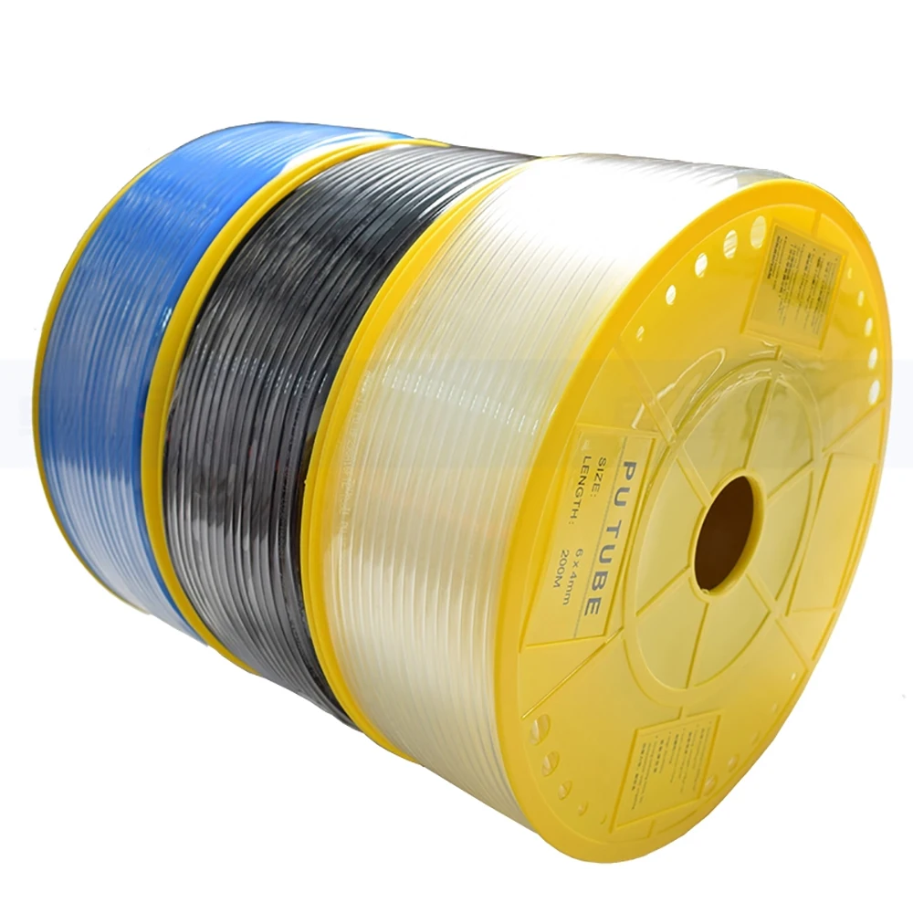 100 m/200 m Meter pro Rolle, pneumatischer Luftschlauch, 4 mm, 6 mm, 8 mm, 10 mm, 12 mm, Luftschlauch, pneumatischer Kunststoffschlauch, Polyurethan-Schlauch