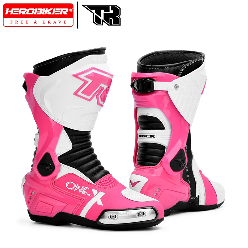 

TR Motocross Off-Road Rally Professional Boots Women Motorcycle Boots Safety Riding Protection Shoes Female Rider Biker Shoes