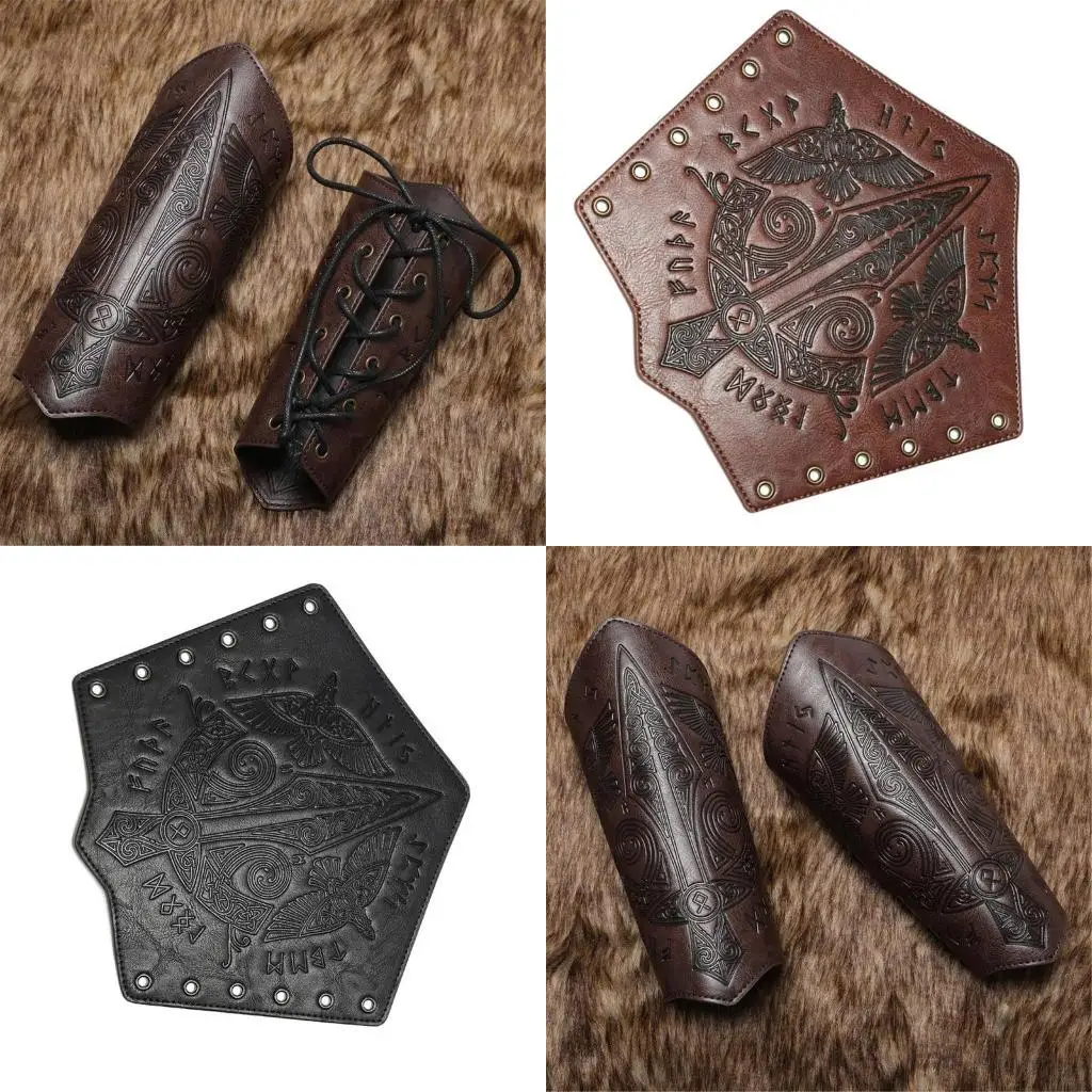39bd Pattern Start Gold Gold Ruolo Maschio Giochi braccialetti Medieval Knight Lunghezza regolabile Gauntlets Armori da polso