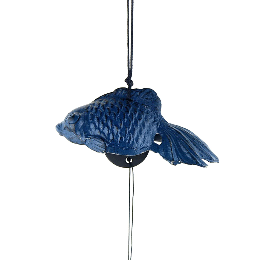 

Iron Wind Chime Blue Fish Hanging Decor For Home Garden Room Car Fish Wind Chime Iron Hanging Ornament Home Decor