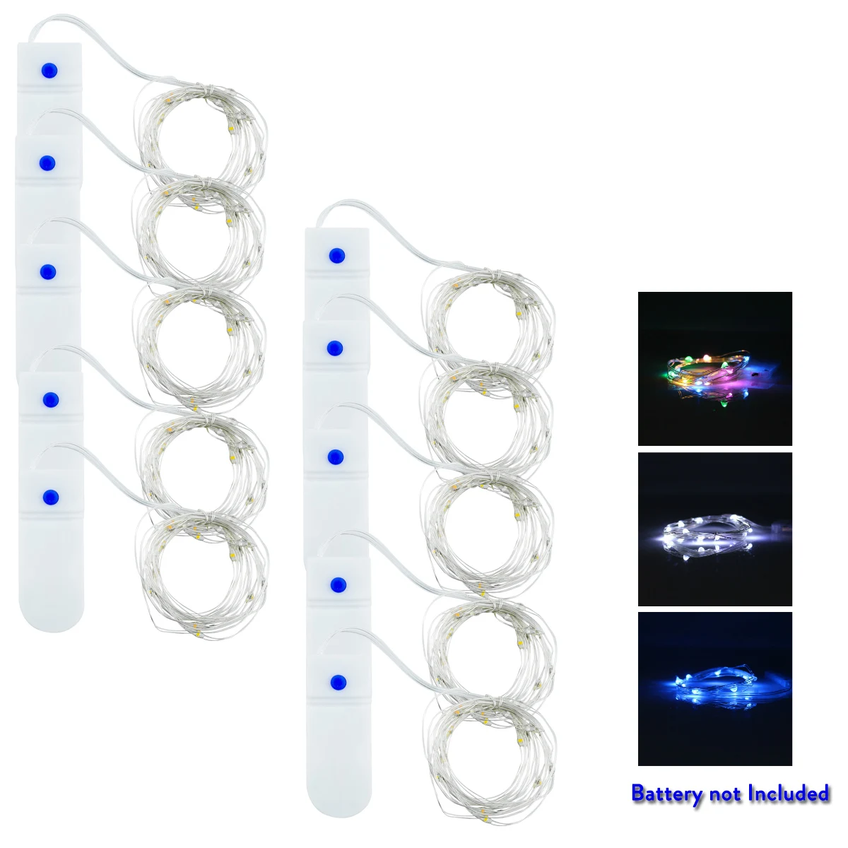 10X3 Modes Led Mirco Draad String Fairy Lights Batterij Power Гирлянда Waterdicht Wit Garland Voor Kerstmis Partij Decoratie