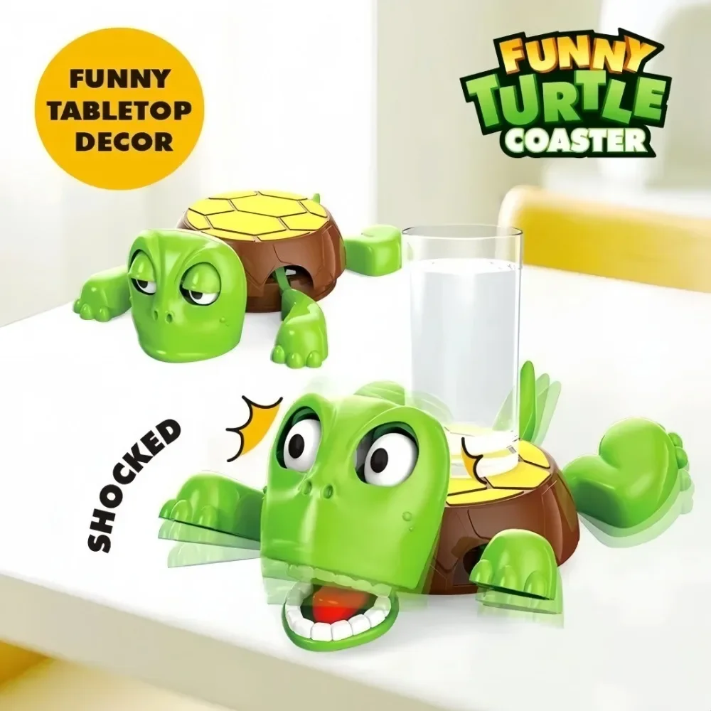 3D Printed Quirky Turtle Coaster Panicked Turtle Insulated Coaster Ornament Stress Relieve Funny Bugsy Doll Mug Base Decoration