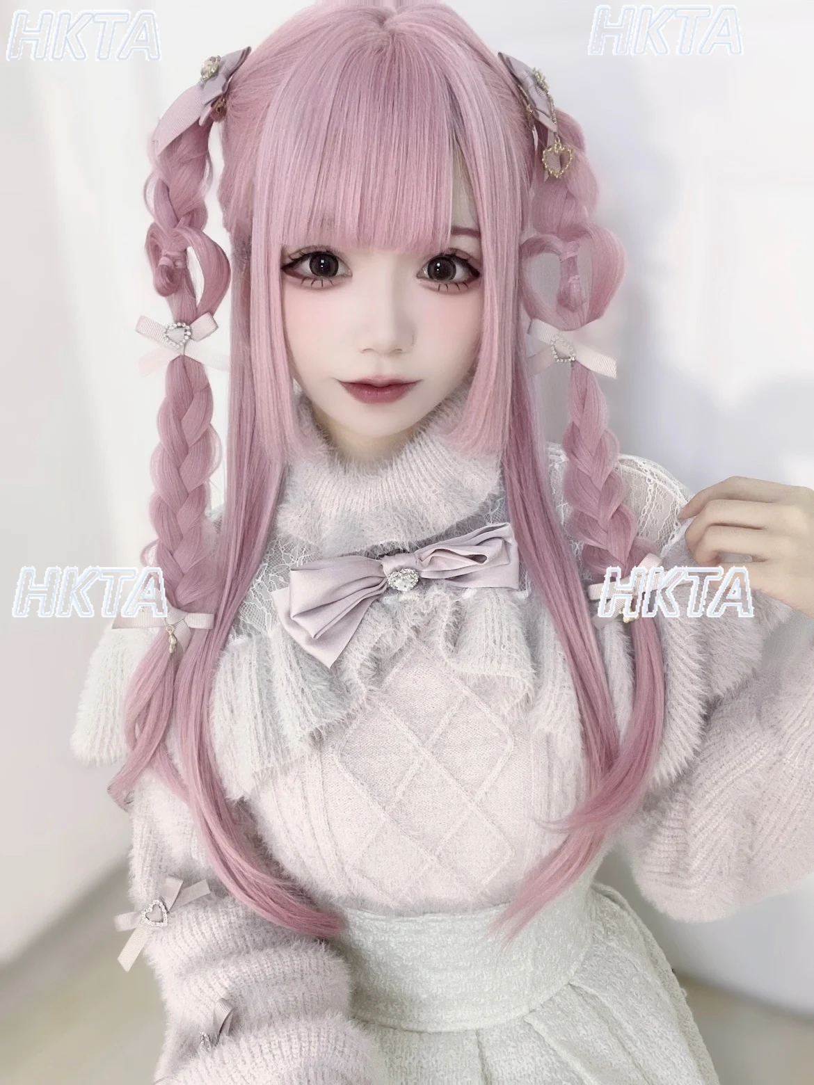 

Original Japanese Mass-Produced Sweater Pullover Women New Autumn Winter Sweaters Pink White Lace Knitted Sweater Top Female