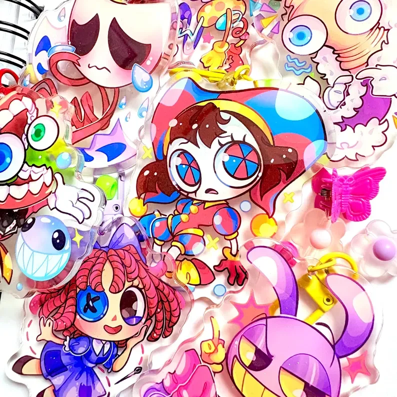 2.5 Inch Cute Fantasy Circus Cartoon Character Acrylic Keychain Double Sided Bag Pendant