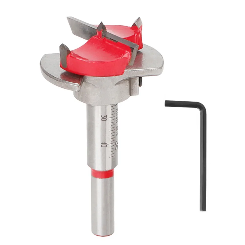 

1set Drill Bit With Limiter With Hexagon Wrench Adjustable 35mm Carbide Hinge Positioning Drill Bit Hinge Hole Puncher Parts