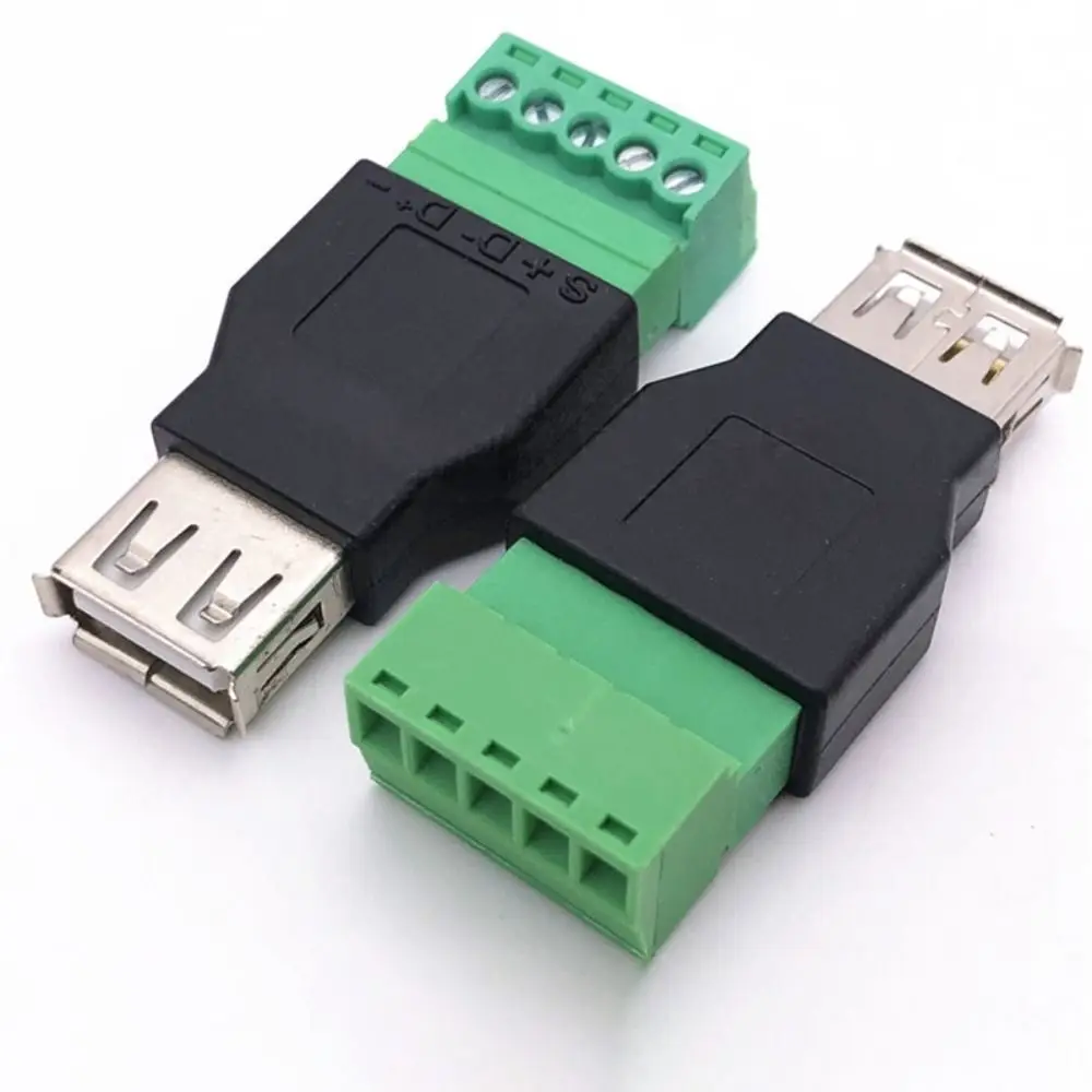 

2 шт. USB2.0 винтовой разъем 5-контактный адаптер винтовая клемма разъем винтовая клемма разъем USB разъем ремонтный комплект