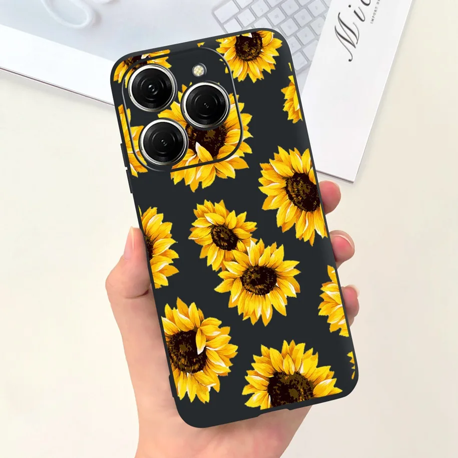 For Tecno Spark 20 Case Spark 20C Cover Fashion Flower Love Heart Shockproof Silicone Bumper For Tecno Spark 20 Pro Spark20 Case