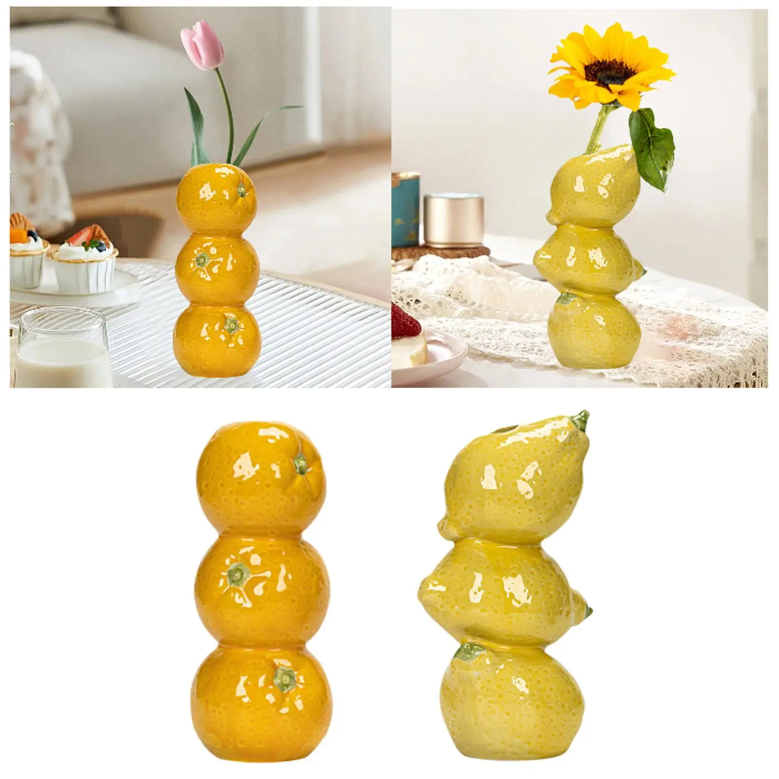 

Ceramic Fruit Bud Vase Desktop Ornament for Office TV Cabinet Study Room