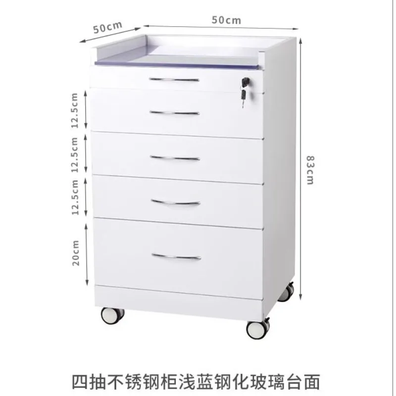 Dental Side Cabinet Workbench Movable Multifunctional Combination Cabinet Dental Medical Clinic Instrument Storage Cabinet Tool