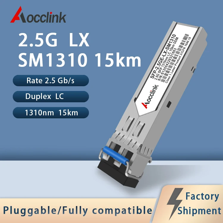 2.5G 1310nm 15km SFP module SMF Duplex LC Optical Transceiver Module for Cisco Mellanox For Ethernet switch