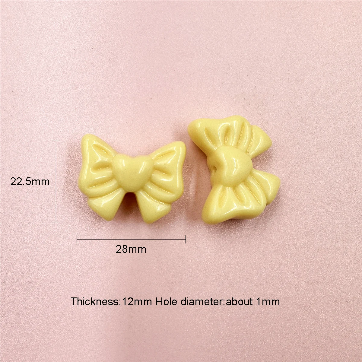 7pcs 22.5*28mm acrilico Color caramella Bowknot perline allentate per catena del telefono che fa accessori per gioielli fai da te