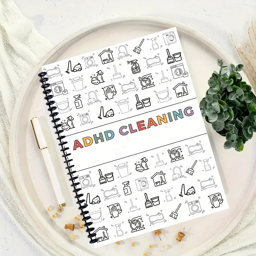 1/2/5Pcs ADHD Cleaning Planner Weekly Monthly Household Cleaning Plan Schedule Chore Chart Notebook Home Checklist Organizer