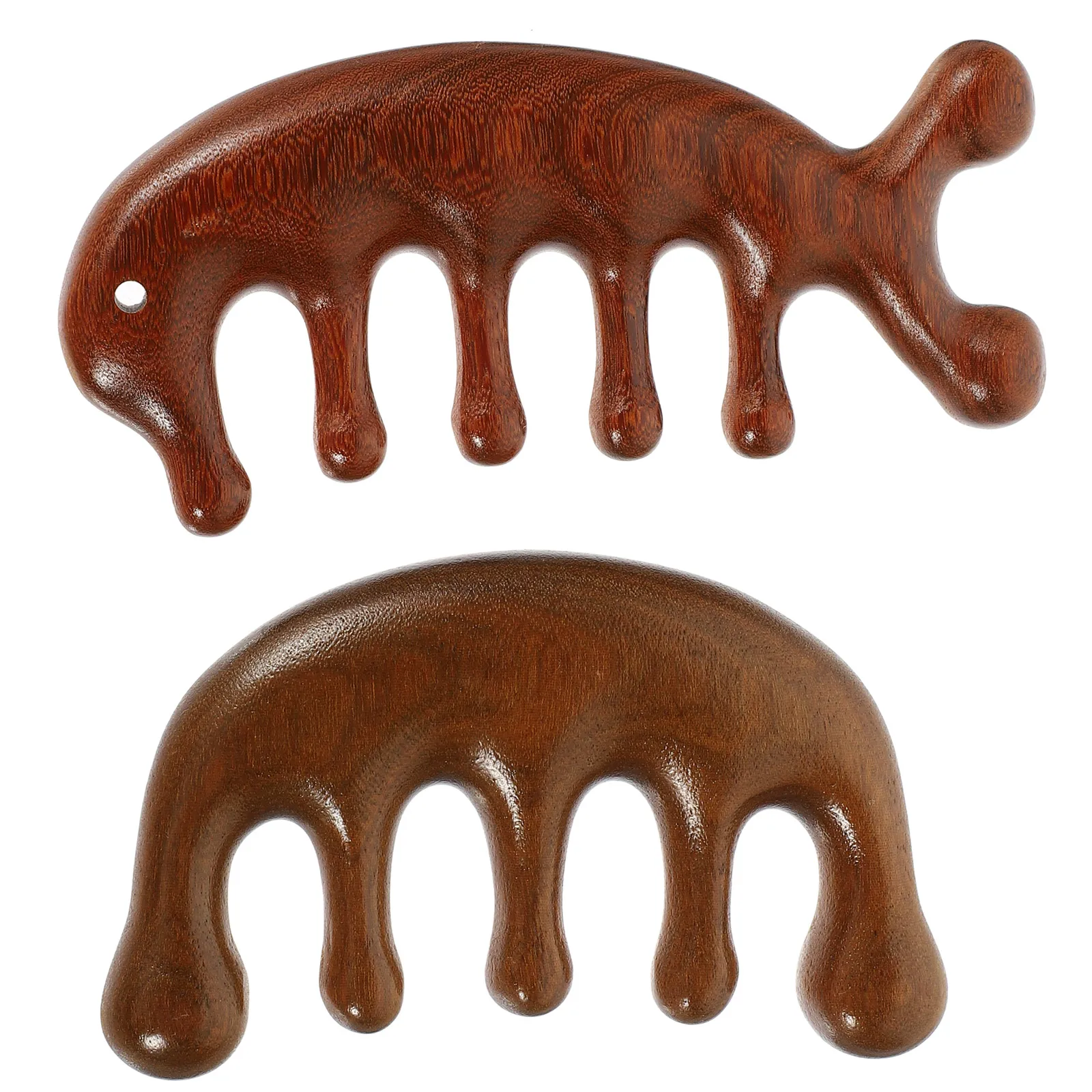 

2pcs Wooden Comb Natural Green Massage Scalp Neck Wide Tooth Comb for Women Curly Hair Detangler Promotes Blood