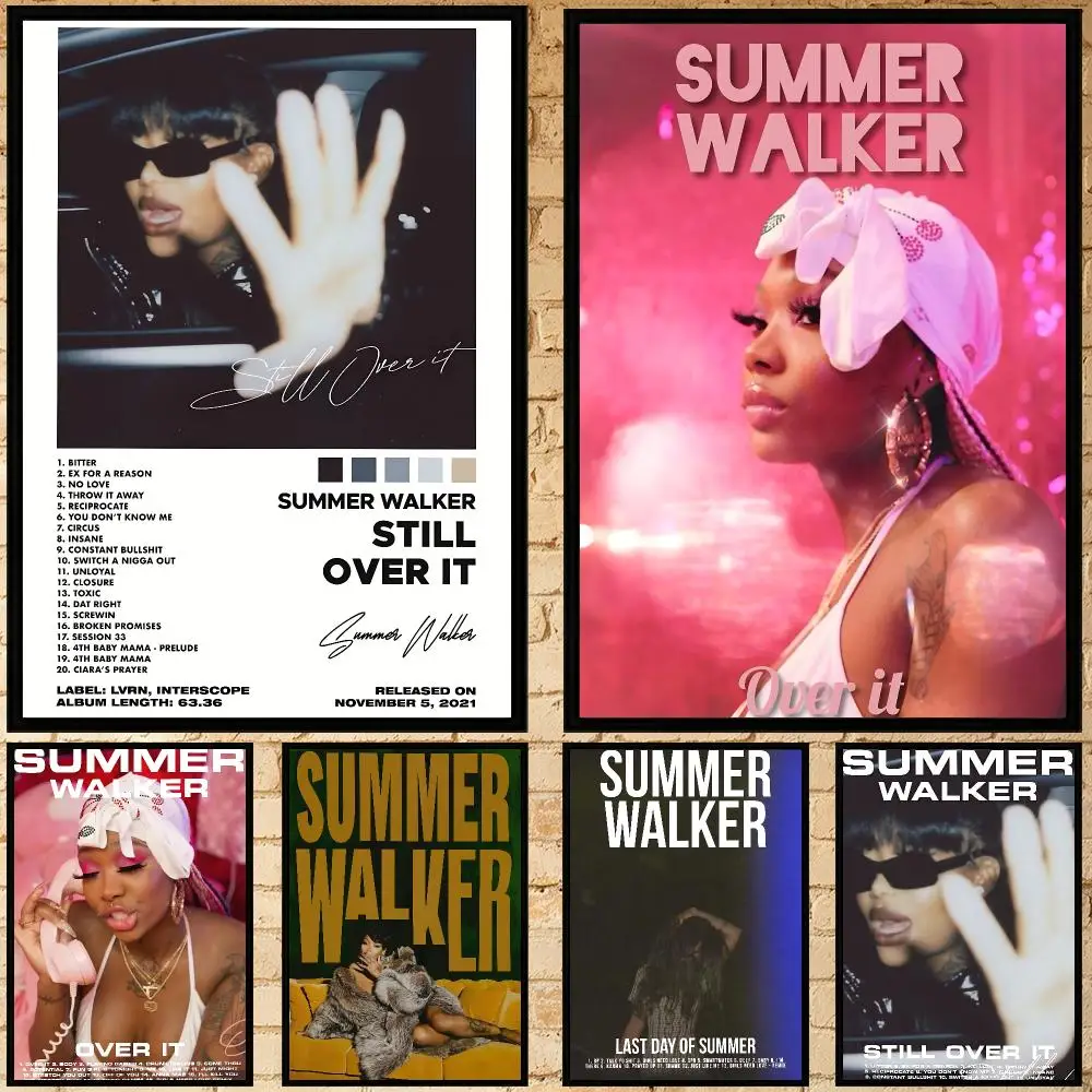 singer Summer Walker Poster Poster HD Waterproof Self-adhesive Art Print Wall Decor for Bedroom Living Room Gift