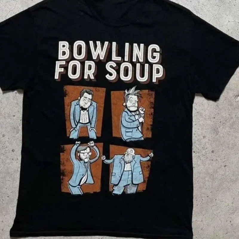 Боулинг для членов группы супа, футболка всех размеров черного цвета Боулинг для членов группы супа, футболка всех размеров черного цвета