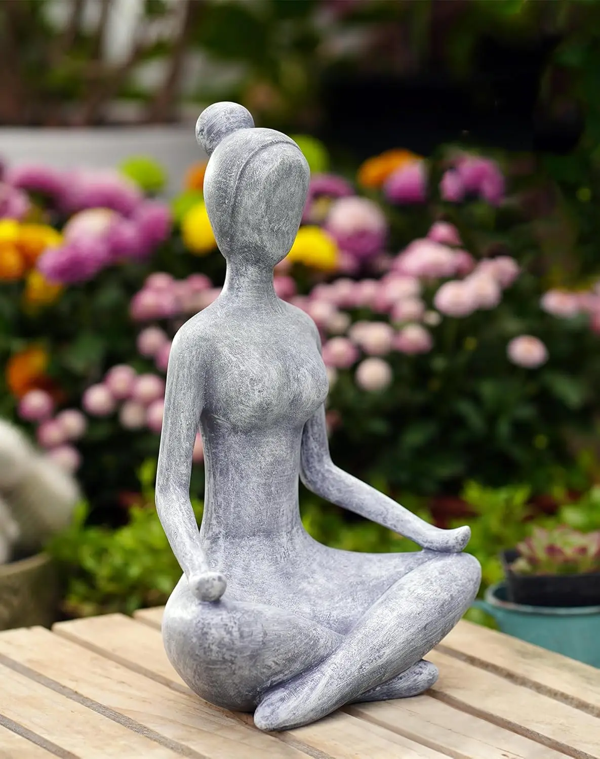

Zen Lady Garden Outdoor Statue - Resin Collectible Figurines for Home Decor Accents & Shelf Decoration, Great Gift Ideas