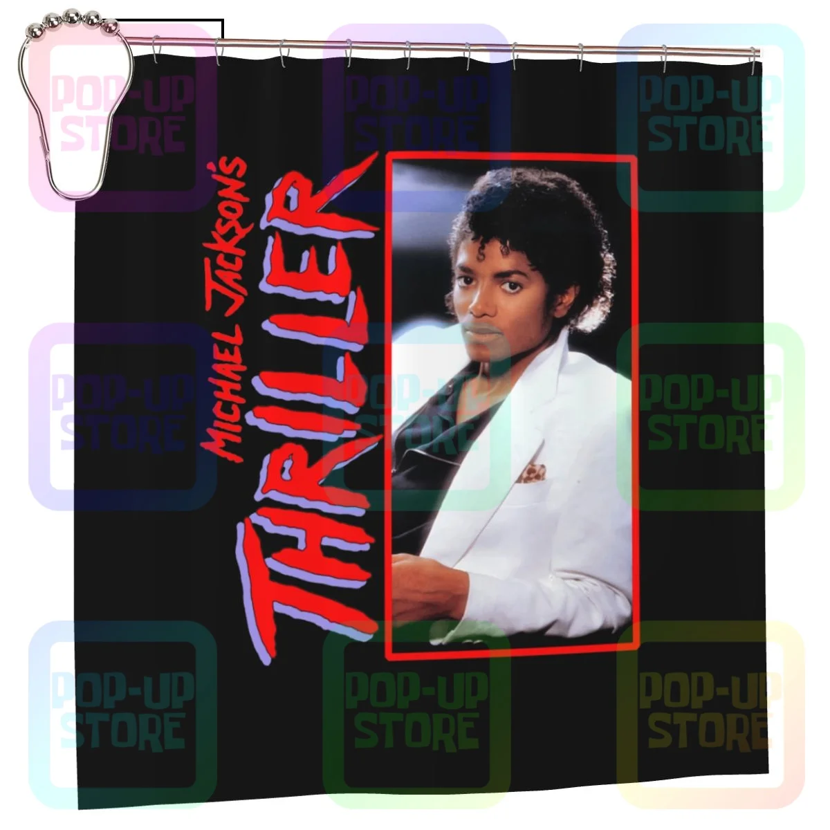 Michael Jackson Thriller Album Photographic Shower Curtain Bathroom Curtain Modern Lightweight Personalized