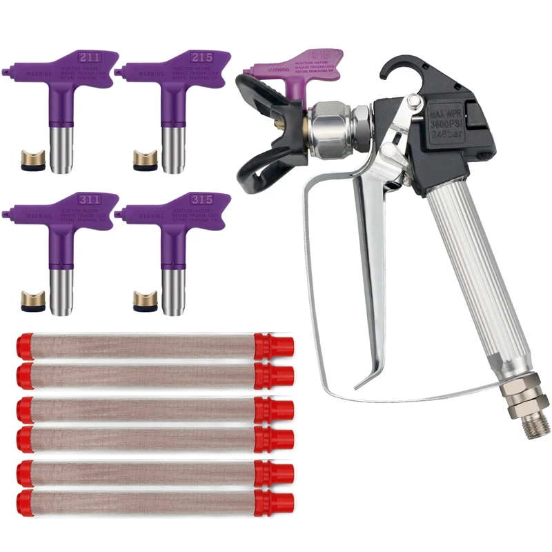 3600 PSI Airless Spray Gun High Pressure With  Nozzle Seat or 6 x 200 Mesh Airless Paint Spray Gun Filter or 4 x Swivel Joint