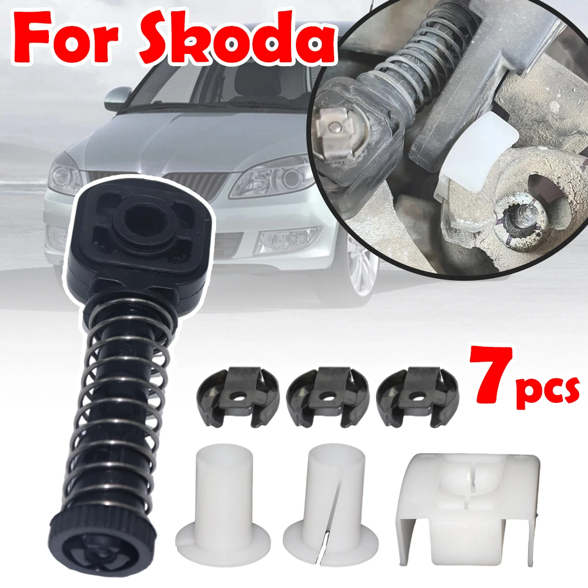 

Car Gear Selector Wiring Lock Washer Shift Shaft Gear Lever Selector Cable Rod Slider Bushing Kit For Skoda Fabia 6Y Octavia 1U