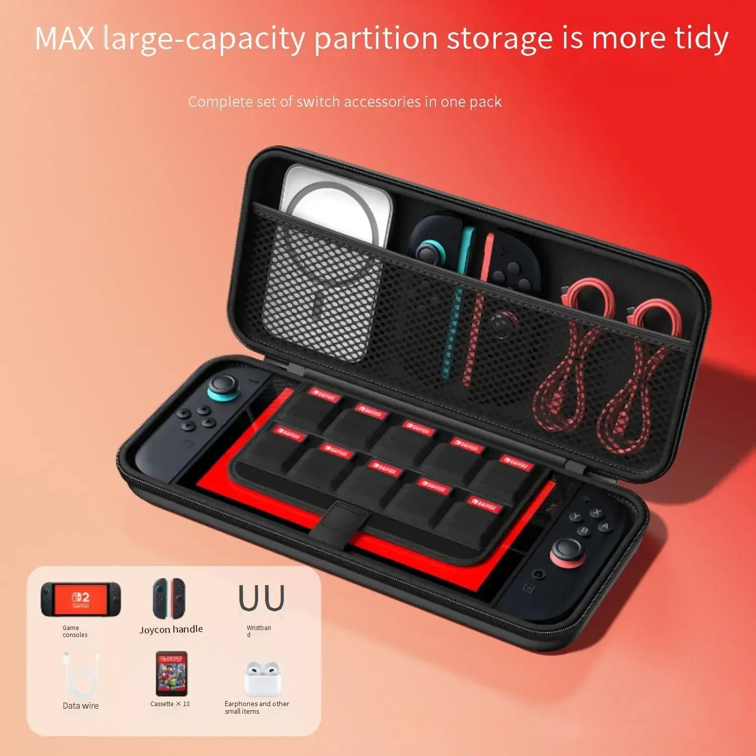 Case for Switch 2 Travel Carrying Stand Storage Large Bag Anti-Scratch Handbag Portable Dustproof Case for  Switch Game image 3