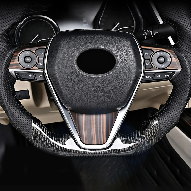 Car Steering Wheel Button Trim Cover Sticker For Toyota Camry XV70 2018 2019 2020 2021 2022 2023 Camry 70 Hybrid Accessories