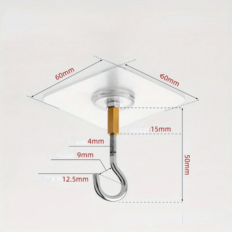 4pcs Adhesive Metal Ceiling Hooks Wall Mounted Hanging Basket Hooks Plants Flower Pots Lanterns Hanging Holder For Outdoor