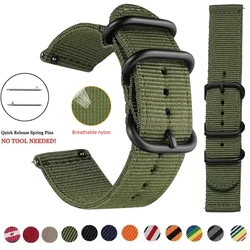 18 22 20 24mm Nylon Strap For Samsung Galaxy 7 6 5 4 for Amazfit GTR GTS Huawei GT2 Watch Bracelet Woven SmartWatch Sport Band