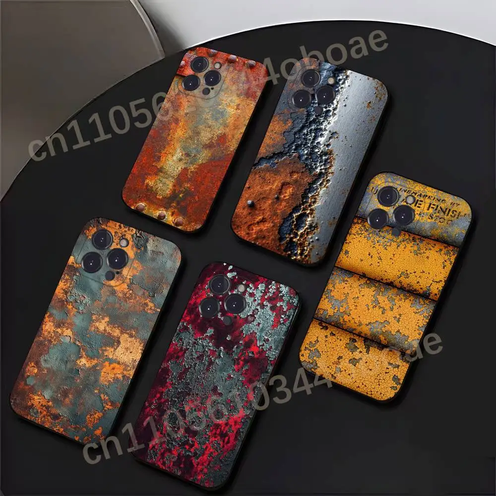 Industrial Style Rusty Phone Case For iPhone 17,16,15,14,13,12,11,Pro,MAX,Plus TPU Soft To Skin-friendly Cover