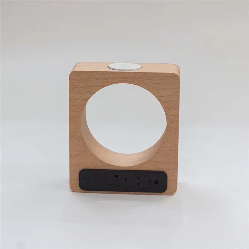 Digital Wooden LED Alarm Clock Made of Solidwood with Night Light 3 Alarm Settings Temperature Detect for Bedroom HY