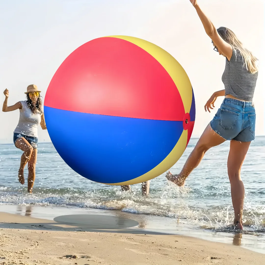 Novo ao ar livre gmaes brinquedos divertidos gigante bola de praia ao ar livre colorido pvc bola inflável para jogos de gramado diversão escolar atividades familiares
