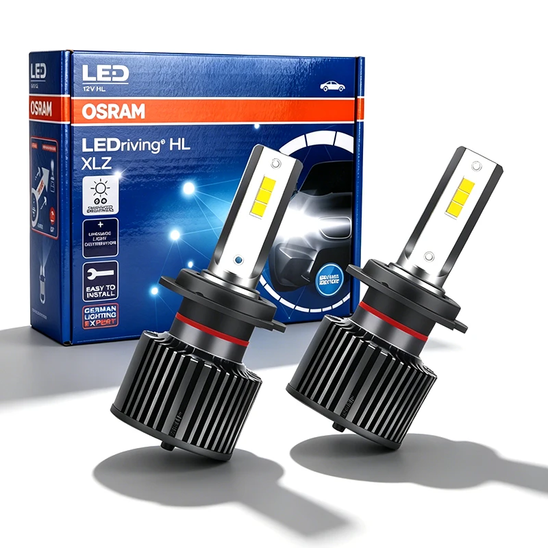 Lâmpadas de Farol LED OSRAM H4 H7 H11 H8 9005/HB3 9006/HB4 9012 HIR2 Luzes de Neblina 6000K 12V para Carros com Chips CSP Originais OSRAM