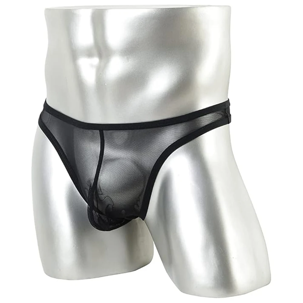 

Jinshi Mens Sexy Transparent Thong See Through Mesh G-Strings T-Back Underwear