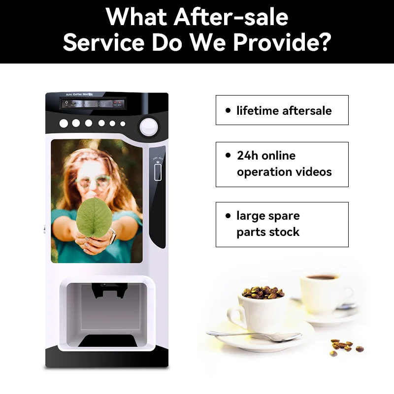 Free Spare Parts Cheap Automatic 3 Selections Instant Drink Coffee Dispenser Coin Operated Vending Machine With Cup Dispenser