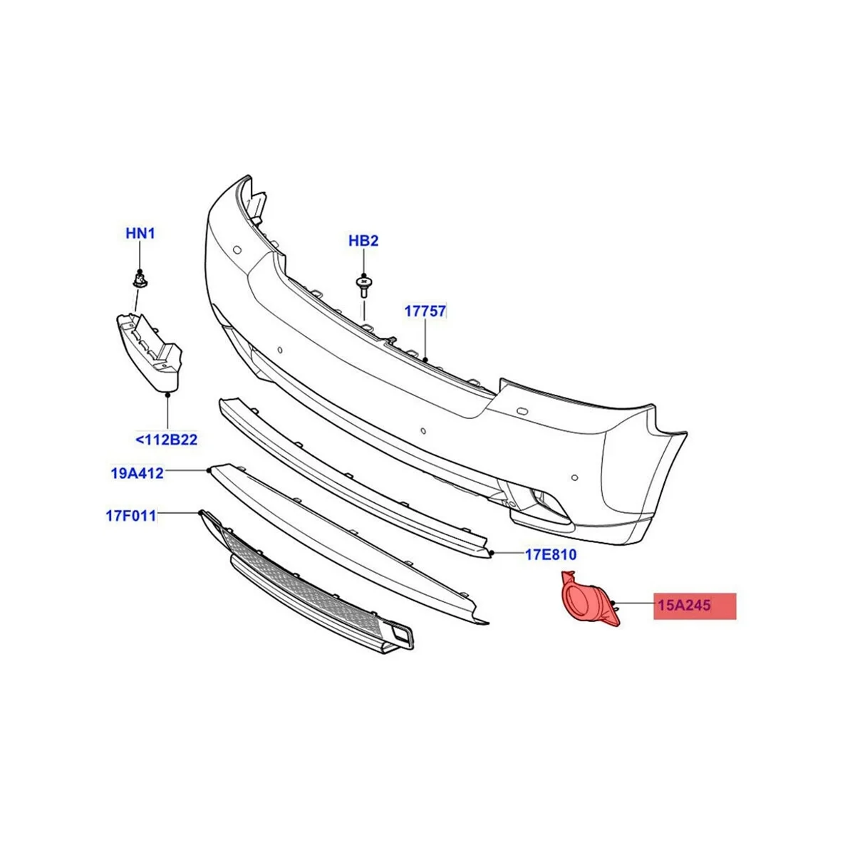 Mistlampafdekking Voor Land Rover Range Rover Vogue L322 2010-2012