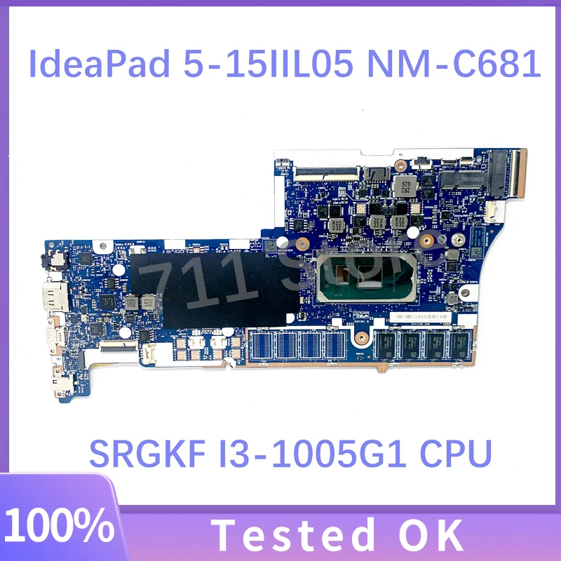 Mainboard GS557 GS558 NM-C681 For Lenovo IdeaPad 5-15IIL05 Laptop Motherboard With SRGKF I3-1005G1 CPU 100% Tested Working Well